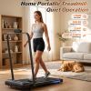 3 in 1 Under Desk Treadmill with Incline,Foldable Treadmills for Home, Walking Pad with Handle Bar for Walking and Jogging