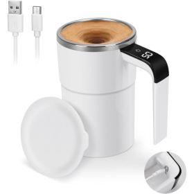 Self Stirring Mug, Auto Magnetic Coffee Mug With LED Display Temperature, Rechargeable Automatic Stirring Cup, 12oz Self Mixing Cup With (Option: Default)