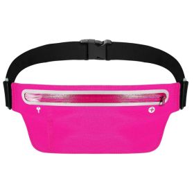 Unisex Sport Waist Pack Running Belt Bag Pouch Adjustable Bounce Free Sweat-Proof Lightweight Slim (Option: Pink)