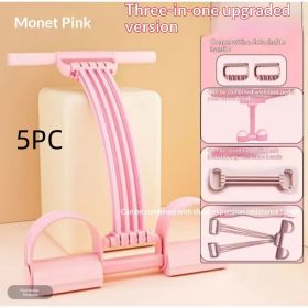 Womens Adjustable Shoulder- And Back-Open Foot-Operated Resistance Trainer (Option: Pink-3 in 1-5PCS)