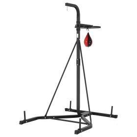 2 in 1 Punching Bag Stand, Steel Heavy Duty Workout Equipment, Adjustable Height Boxing Punching Bag and Speed Bag Stand, Freestanding Sandbag Rack (size: 64 x 47 x 87 inches)