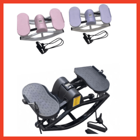 Home Use Silent Side-to-Side Swing Stepper with Resistance Bands & Digital Counter, Multi-Functional Leg & Waist Slimming Fitness Equipment (Color: Black)