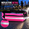 Running Belt Waist Pack with 2 Zippered Pockets, Reflective Fanny Pack with Adjustable Strap for Men and Women, Phone Holder Bag for Jogging, Walking