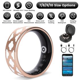 Size7/8/9/10 Options -- 1Pc Smart Ring Health Tracker Fitness/Sleep/Stress/HRV Tracker with Charging Case Magnetic Charging Cable for Women & Men Comp (size: Cloud_10)
