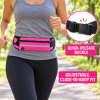 Running Belt Waist Pack with 2 Zippered Pockets, Reflective Fanny Pack with Adjustable Strap for Men and Women, Phone Holder Bag for Jogging, Walking